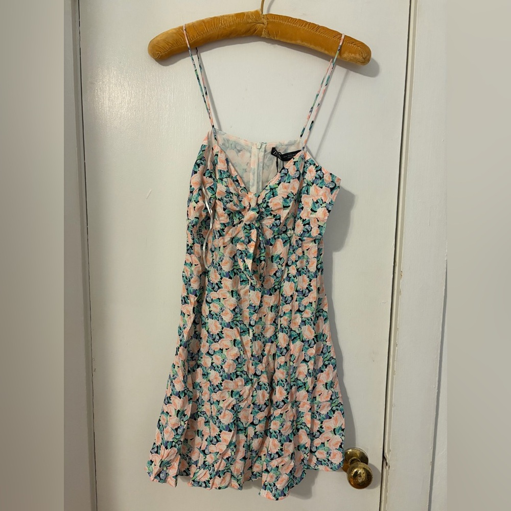 Zara Floral Spaghetti Strap Spring Romper